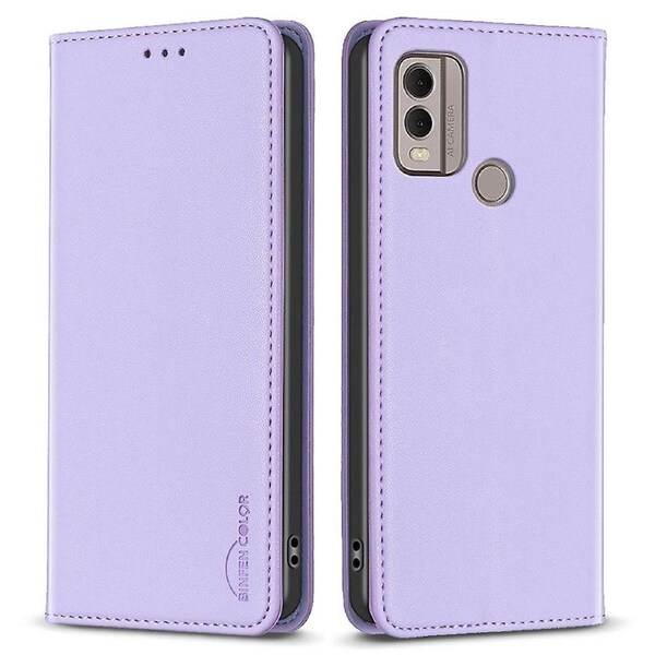 BINFEN COLOR BF18 For Nokia C22 Leather Card Holder Phone Case ic Closing Stand Cover