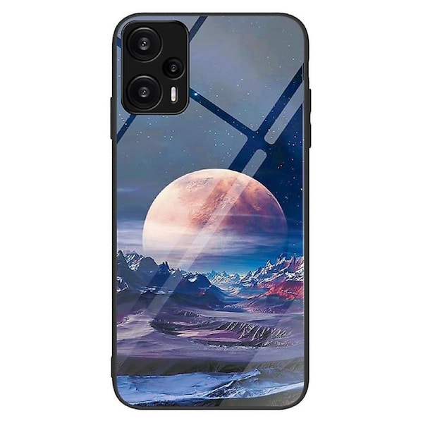 For Xiaomi Redmi Note 12 Turbo/Poco F5 5G Tempered Glass Phone Case PC+TPU Shockproof Cover Planet
