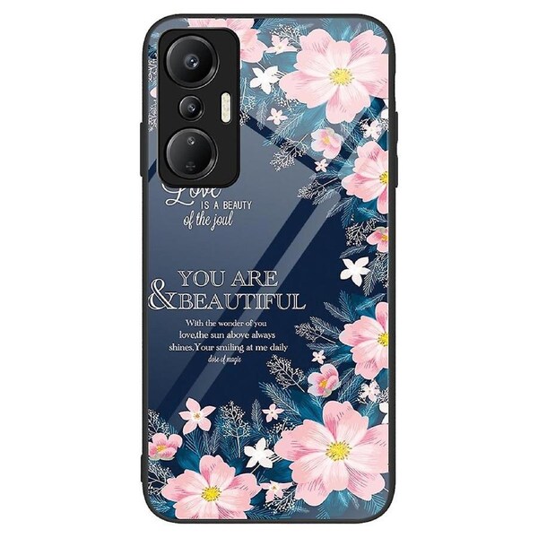 For Transsion Infinix Hot 20S 4G Tempered Glass Back Cover PC+TPU Pattern Printing Phone Cases