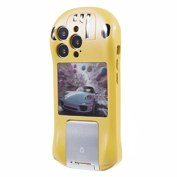 For iPhone 15 Pro Max Kickstand Cover Sports Car Shape Scratch Resistant Phone Case