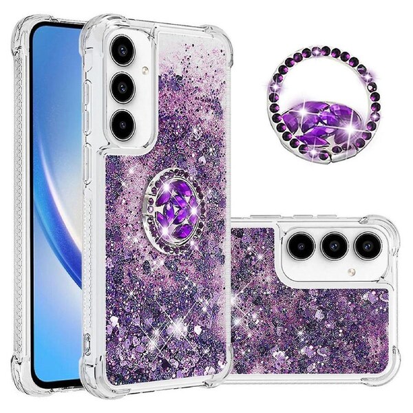 YB Quicksand Series-7 for Samsung Galaxy A35 5G TPU Case Floating Sequins Kickstand Cover