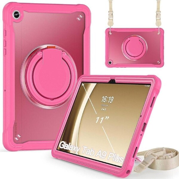 For Samsung Galaxy Tab A9+ Sm-X210/X216/X218 Case Drop-Proof Pc+Tpu Cover With Shoulder Strap