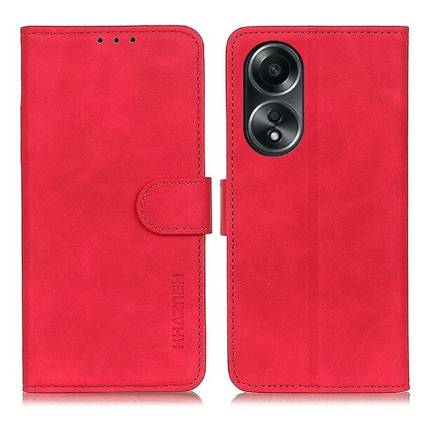 KHAZNEH For Oppo A58 5G/A78 5G PU Leather Stand Case Wallet Phone Cover Retro Texture Shell