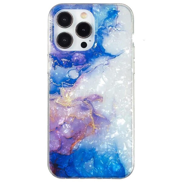 For iPhone 15 Pro Protective Phone Case Marble Shell Pattern IMD TPU Phone Cover Marble