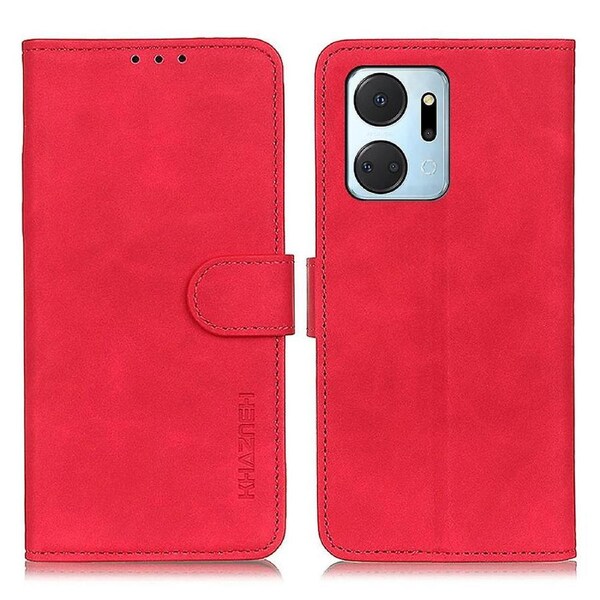 KHAZNEH For Honor X7a 5G Wallet Stand Leather Phone Case Retro Texture Anti-fall Phone Cover