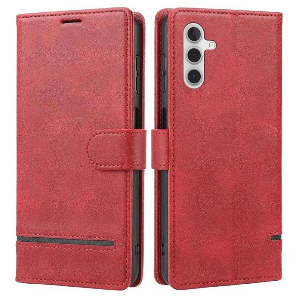 For Samsung Galaxy A24 4G Shockproof Phone Case Horizontal Line Leather Case Stand Wallet Cover