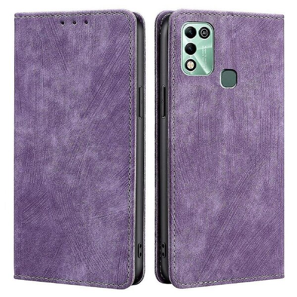 Phone Cover for Infinix Hot 11 Play PU Leather Shell with Stand Wallet RFID Blocking Shockproof Case