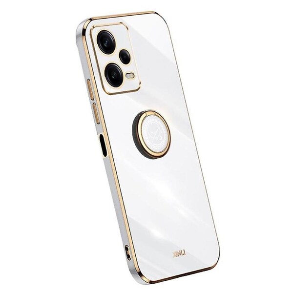 For Xiaomi Redmi Note 12 Pro 5G Ring Holder Kickstand TPU Phone Cover Case with Electroplating Edge