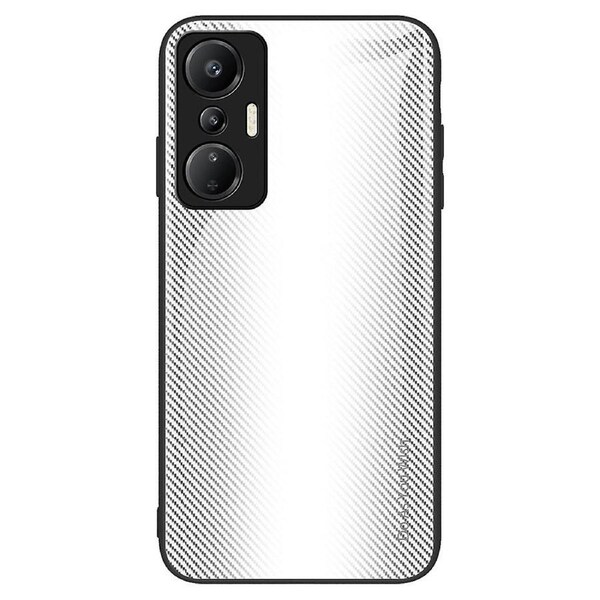 For Transsion Infinix Hot 20S 4G Carbon Fiber Texture Cover Tempered Glass Back Frame Phone Case