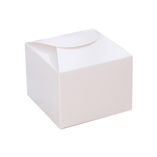 10Pcs Gift Box Freestanding Easy to Carry Paper All Match Fantasy Gift Container for Bakery White L