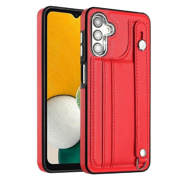 YB Leather Coating Series-5 For Samsung Galaxy A05s 4G Case Wrist Strap Kickstand Protective Cover