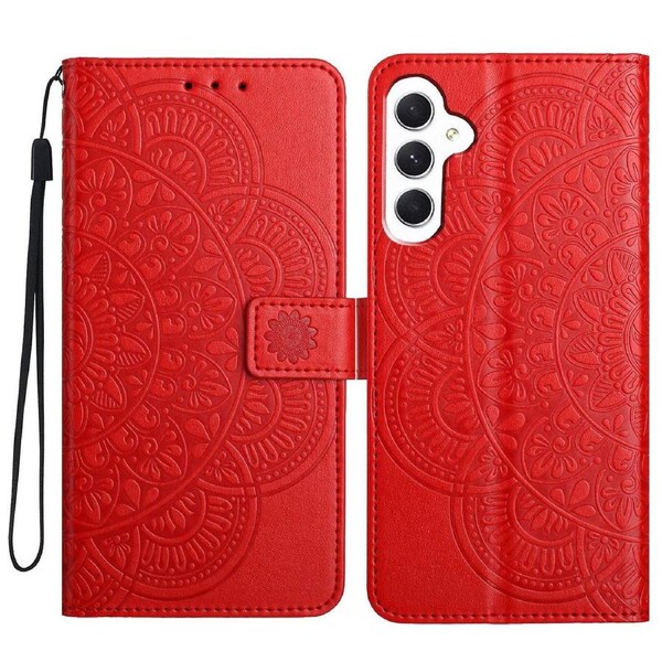 For Samsung Galaxy A05s 4G Cell Phone Case Flower Imprinted Card Holder Cover