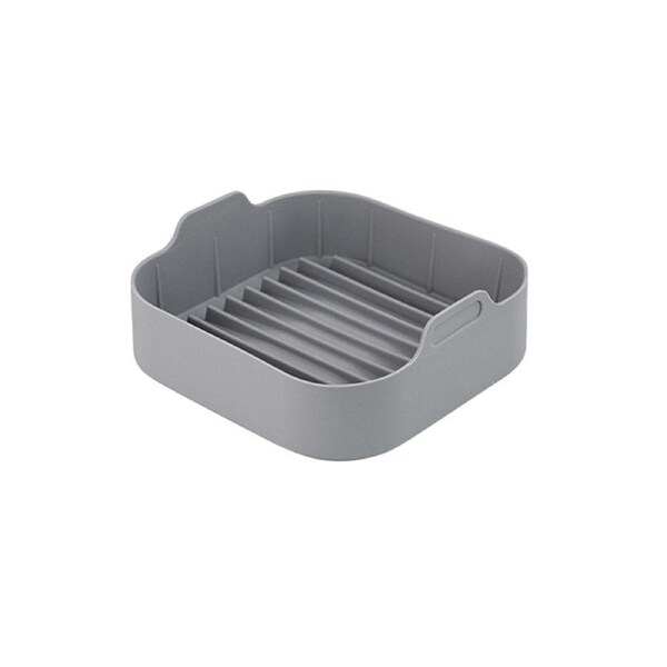 Non Stick Fryers Basket Mat Multifunctional Silicone Square Food Safe Air Fryers Pot for Kitchen Grey