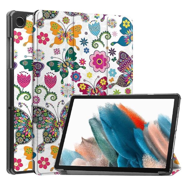 For Samsung Galaxy Tab A9 Tri-Fold Stand Tablet Leather Case Pattern Printing Tablet Cover