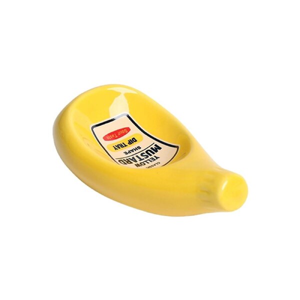 Dipping Dish Eye-catching Unique Shape Ceramic Tomato Ketchup Dipping Bowl Desktop Decor for Home Yellow