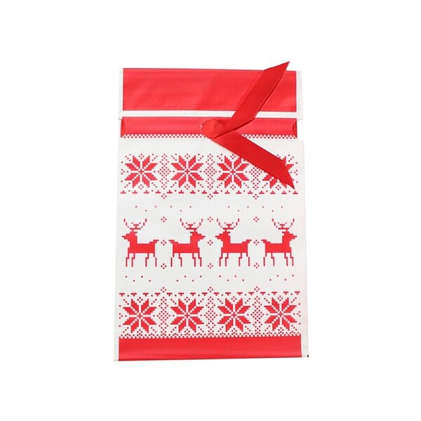 50Pcs Gift Bag Festival Portable Xmas Candy Present Drawstring Pouch Christmas Decoration for Party 4