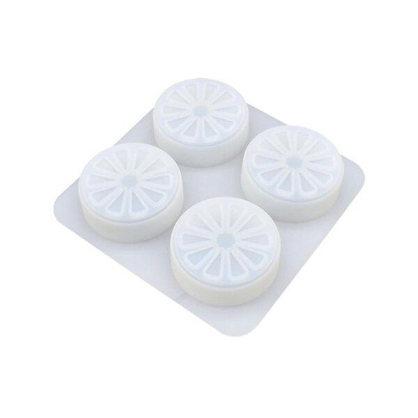 Cake Mold Waterproof Heat Resistant Handmade 4-cavity 3D Orange Shaped Soap Chocolate Mold for Kitchen Transparent