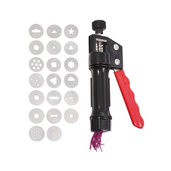 Cookie Press Non-slip Ergonomic Design 20 Discs Cake Decoration Biscuit Maker for Fondant Black