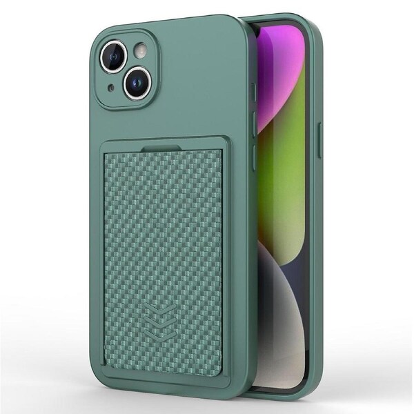 For iPhone 14 TPU Phone Case with PC Slide Card Holder,Anti-drop Phone Cover