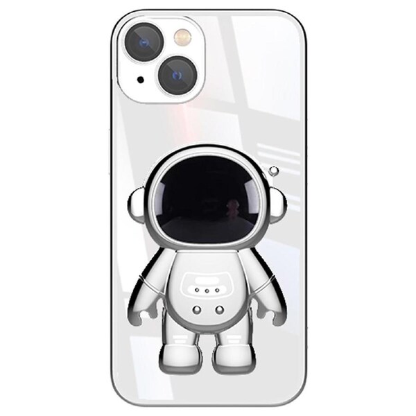 For iPhone 13 6.1 inch Astronaut Shaped Kickstand Phone Case Phone Cover with Lens Film