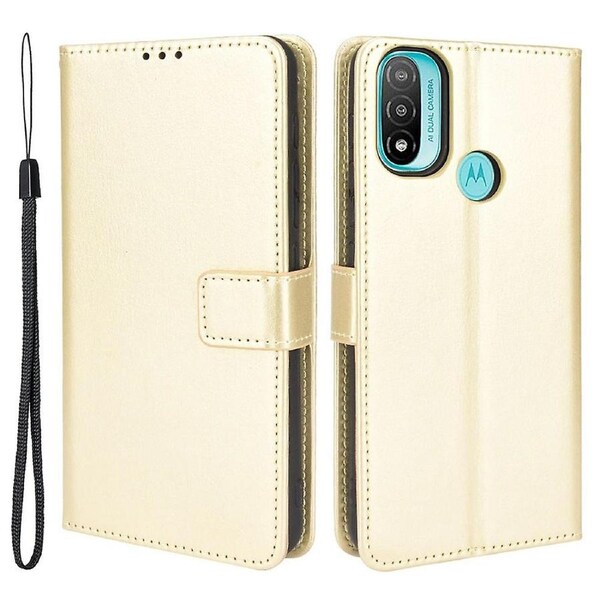 Flip Wallet Crazy Horse PU Leather ic Protective Cover with Strap for Motorola Moto E20