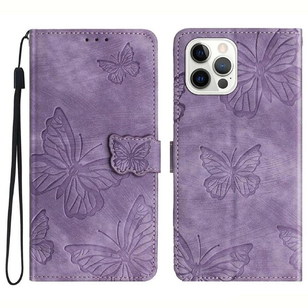 For iPhone 12/12 Pro 6.1 inch Skin-touch PU Leather Stand Wallet Case Imprinted Phone Cover