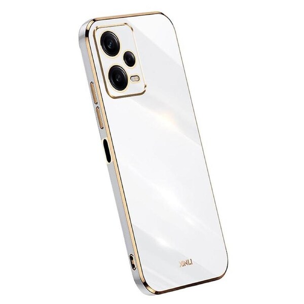 Phone Case for Xiaomi Redmi Note 12 Pro+ 5G Electroplating Golden Edge Anti-scratch TPU Phone Cover