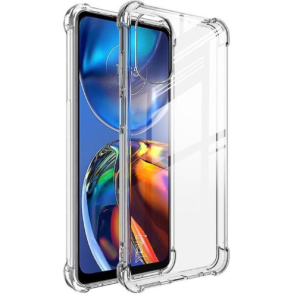 IMAK for Motorola Moto E32 4G Clear Transparent Case with Airbag Design Cover with Screen Protector