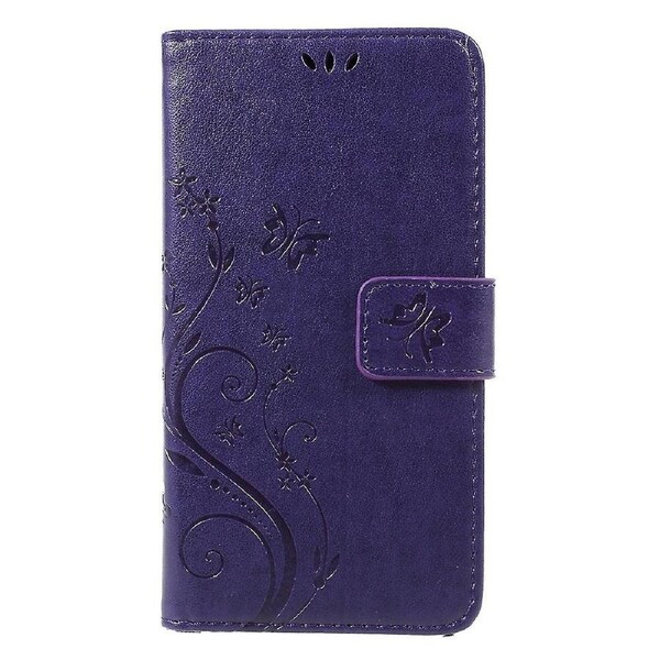 Imprinted Flora Leather Cover Wallet for Huawei P8 Lite (2017)/Honor 8 Lite