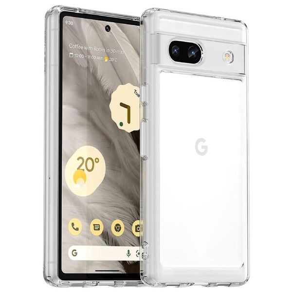 For Google Pixel 7a Phone Case,TPU Bumper+Acrylic Back Shell Shock-absorbing Protective Cover