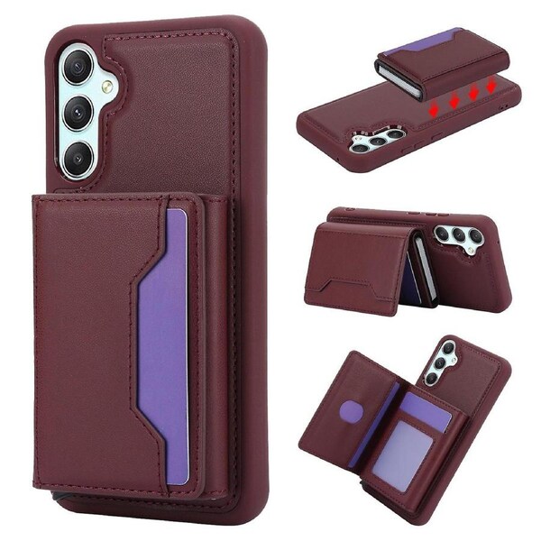 For Samsung Galaxy A34 5G Kickstand Case RFID Blocking Detachable Pop-Up Card Holder Phone Cover