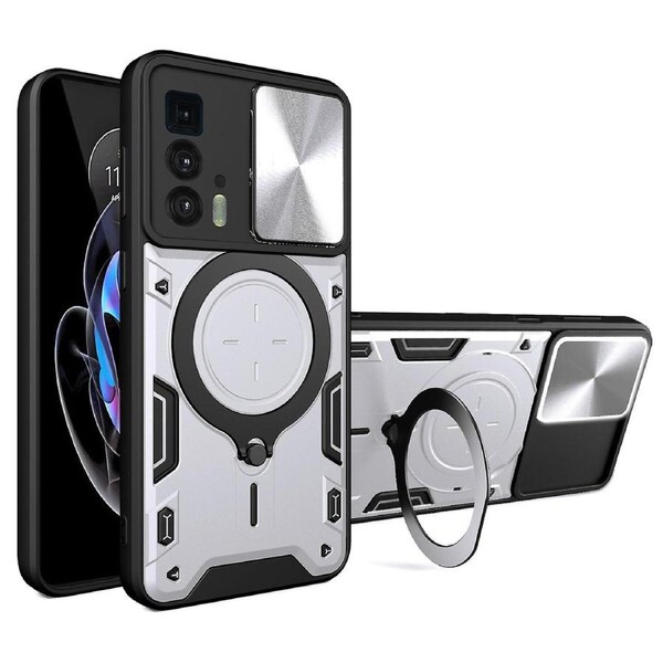For Motorola Edge 20 Pro Slide Camera Lid PC+TPU Phone Case Shock-absorbing Cover