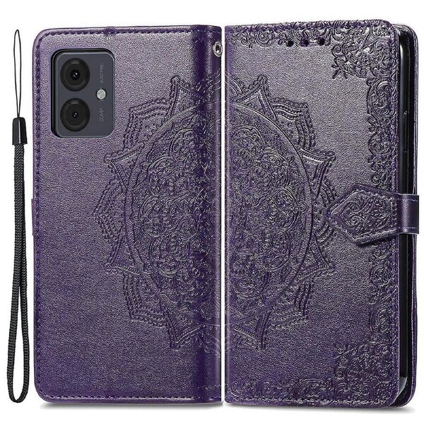 For Motorola Moto G14 4G Case Mandala Embossment Leather Flip Phone Cover