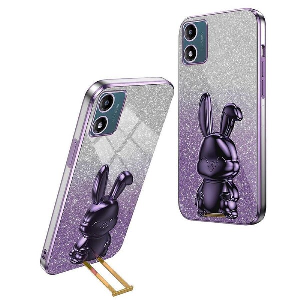 COMAKU Cover Armor Per Motorola Moto E13 4G - Custodia Antiurto TPU+PC Con Anello Porta E Supporto - Blu - 3