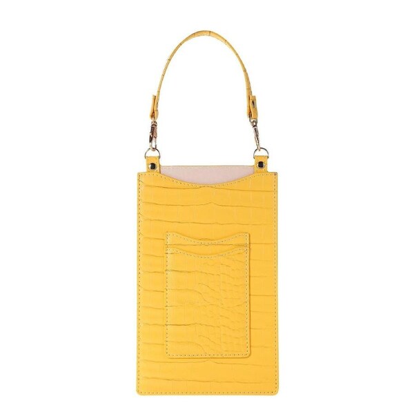 Crocodile Texture Mobile Phone Bag Dual Card Slots Universal Cell Phone Pouch With Handy Strap