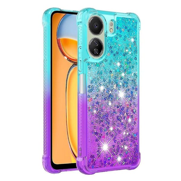 for Xiaomi Redmi 13C 4G/Poco C65 4G Case Gradient Color Glitter Moving Phone Cover