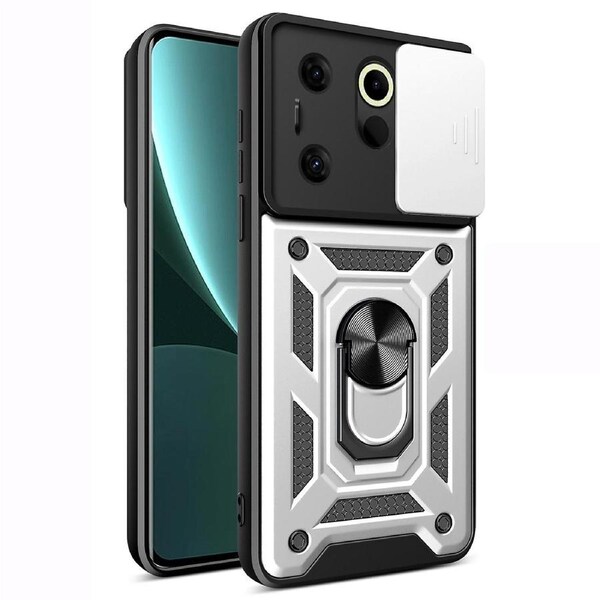 For Tecnon 20 Premier 5G Case Slide Lens Protection Kickstand Phone Cover