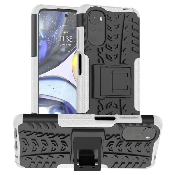 Cool Tire Texture Phone Case for Motorola Moto G22,Soft TPU + Hard PC KickDrop-proof Hybrid Cover