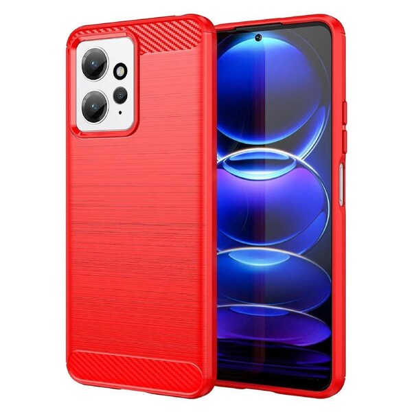 For Xiaomi Redmi Note 12 4G TPU Phone Cover Brushed Carbon Fiber Texture Drop Protection Phone Case