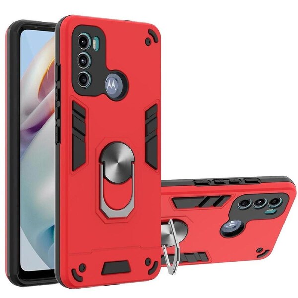 Heavy Duty Armor Protection 2-in-1 Phone Case with ic Ring Holder Kickfor Motorola Moto G60