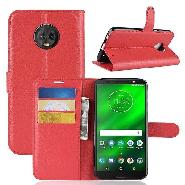 Litchi Texture Wallet Stand Leather Phone Case for Motorola Moto G6 Plus