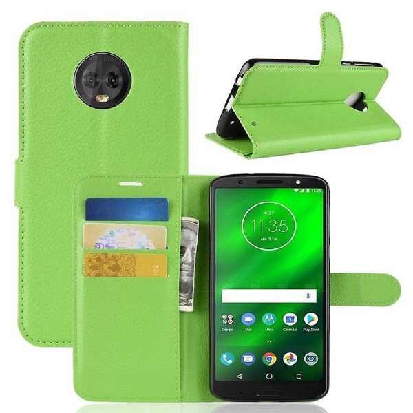 Litchi Texture Wallet Stand Leather Mobile Casing for Motorola Moto G6 Plus