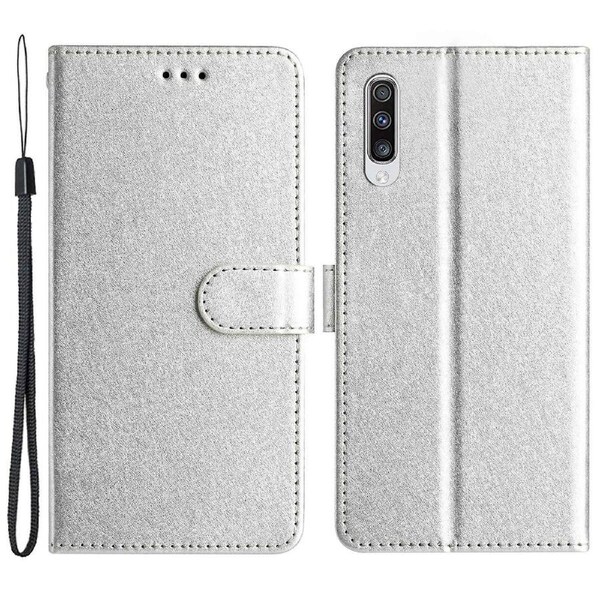 Silk Texture Shell for Samsung Galaxy A50/A50s/A30s Phone Stand Cover Leather Wallet Case