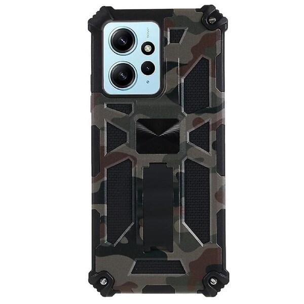 For Xiaomi Redmi Note 12 4G PC+TPU Phone Case Camouflage Kickstand Cell Phone Cover