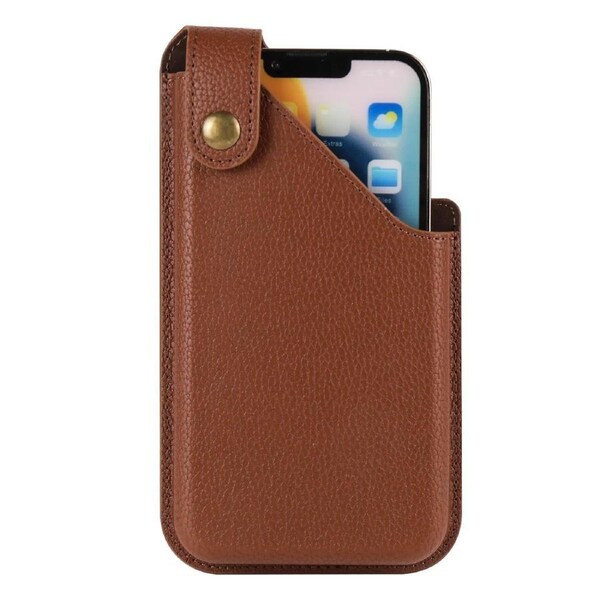 6.1-inch Universal Waist Phone Case Litchi Texture Pu Leather Vertical Belt Holster Phone Pouch