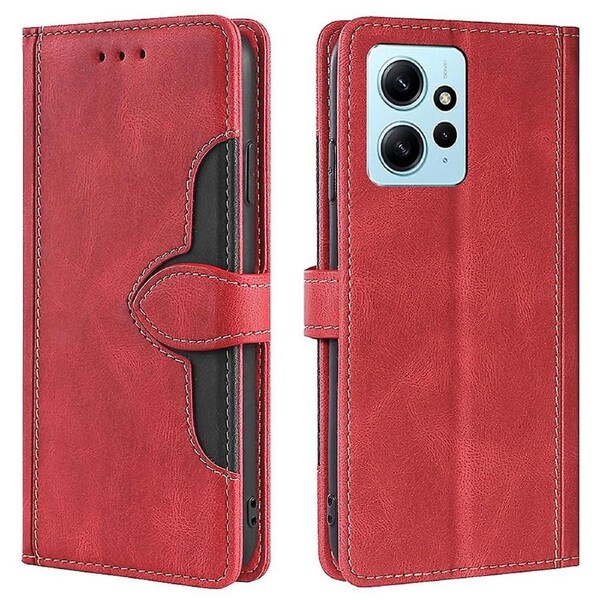 Skin-touch Shell for Xiaomi Redmi Note 12 4G Straw Hat Phone Cover PU Leather Stand Wallet Case