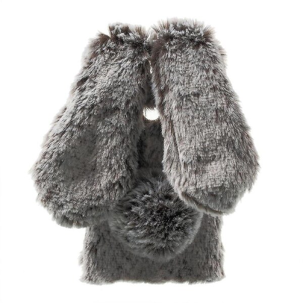 Bunny Shape Warm Fluffy Fur TPU Stand Back Cover for Huawei Honor 8
