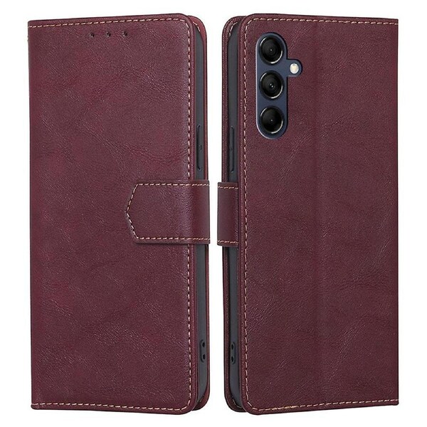For Samsung Galaxy M14 5G Phone Wallet Case RFID Blocking Cowhide Texture Stand Phone Cover