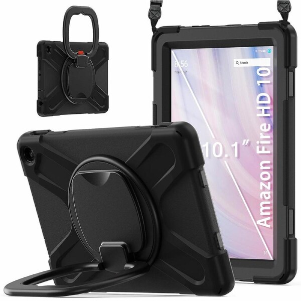 For Amazon Fire Hd 10 (2023) Case Kickstand Rugged Tablet Cover With Shoulder Strap