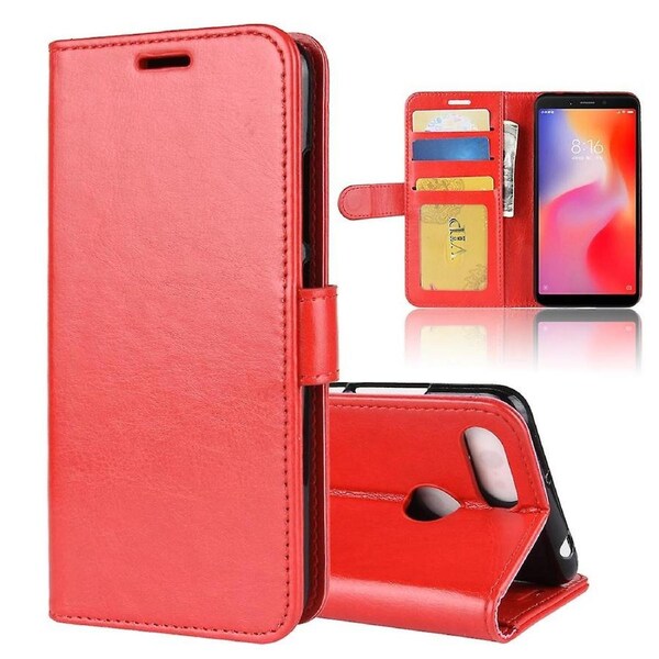 Crazy Horse ic Leather Stand Case for Xiaomi Redmi 6 (Dual Camera: 12MP+5MP)